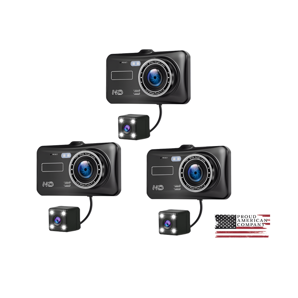 3x Front and Rear CAR DVR Dash Cam - Visionner