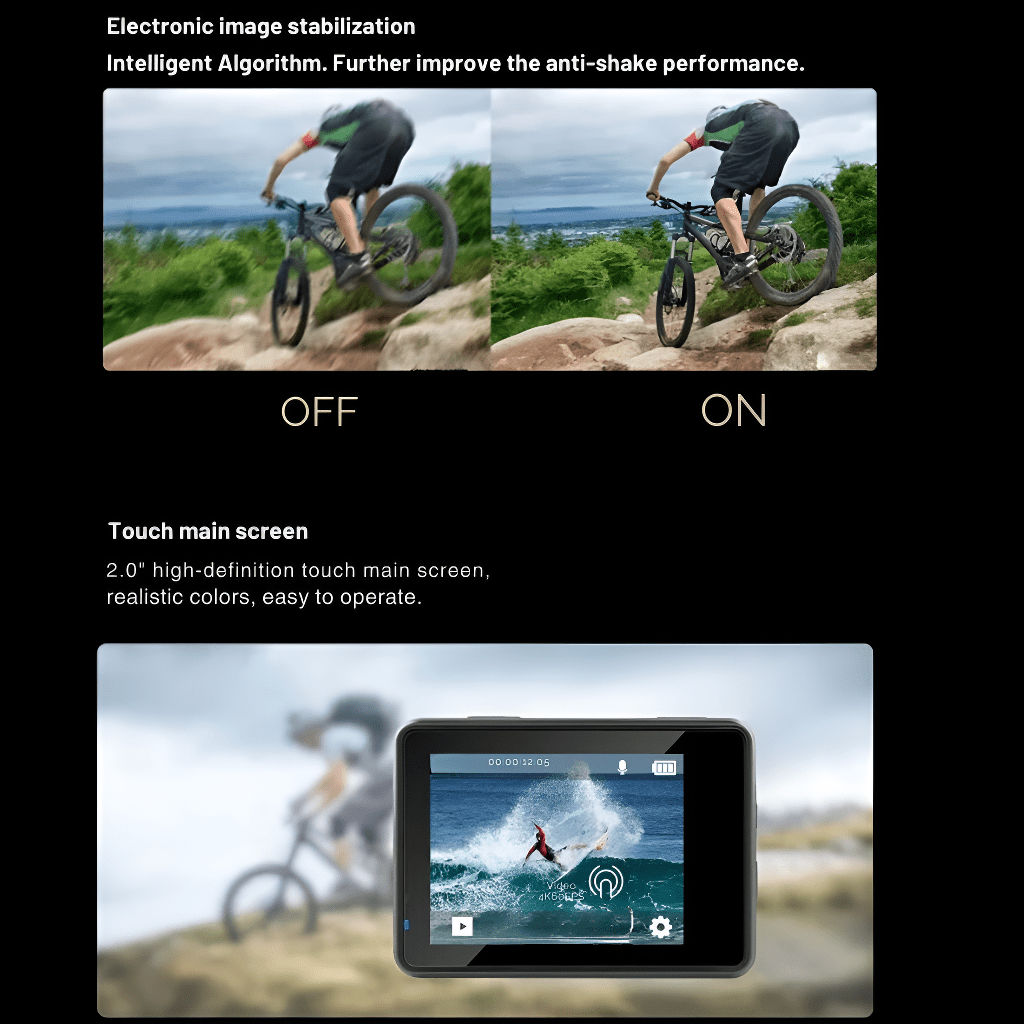 4K 60FPS Action Camera - Visionner