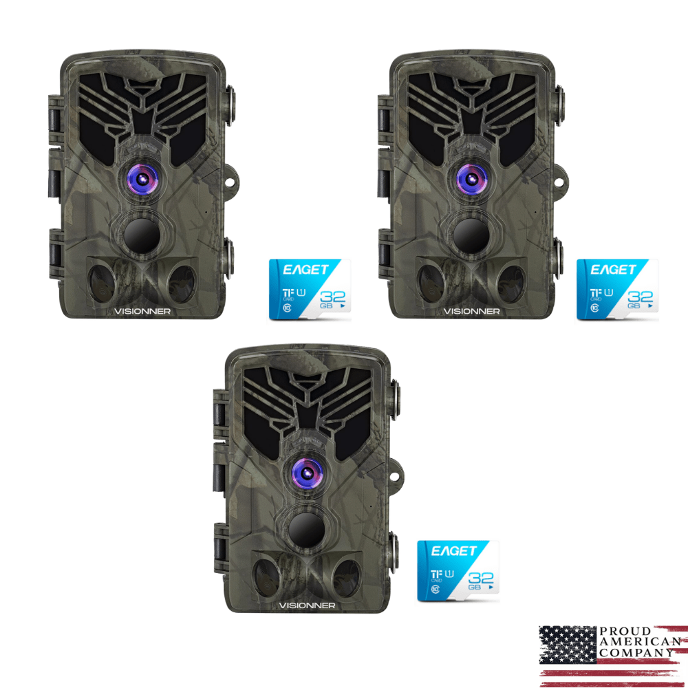 3x VISIONNER WIFI Trail Camera + 3x 32 GB TIF/SD Card - Visionner