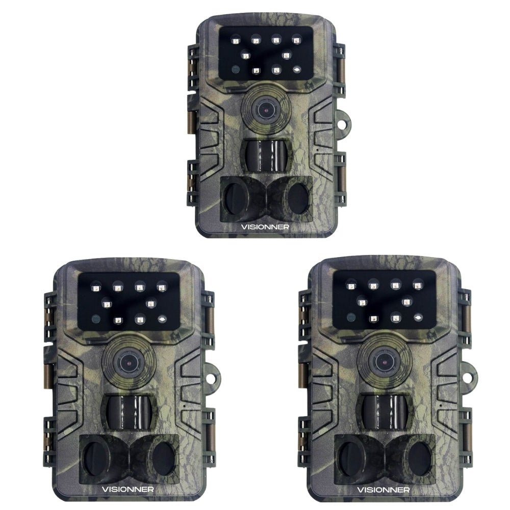 3x VISIONNER Hunting Trail Camera + 3x 32GB SD Card - Visionner