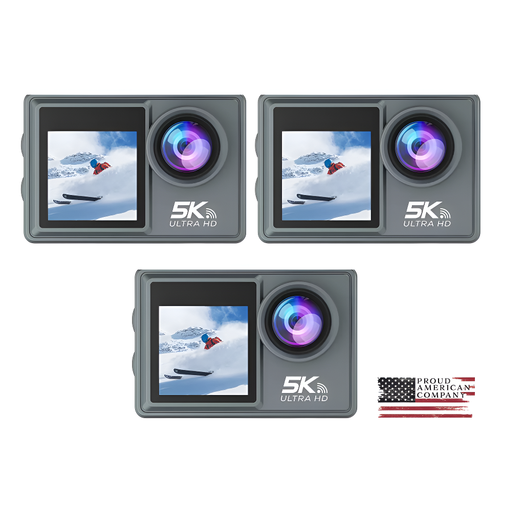 3x CERASTES 5K WiFi Anti-shake Action Camera