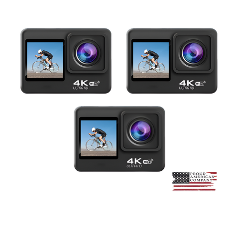 3x Action Camera Ultra HD 4K/30fps
