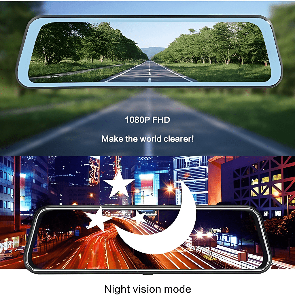 Touch Screen Video Recorder Rearview mirror Dash Cam - Visionner