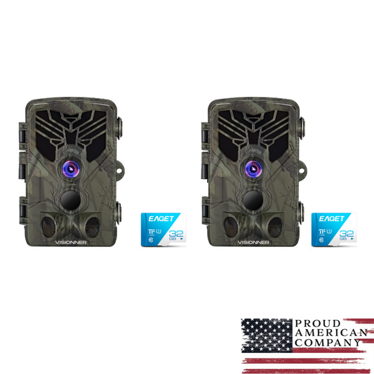 2x VISIONNER WIFI Trail Camera + 2x 32 GB TIF/SD Card